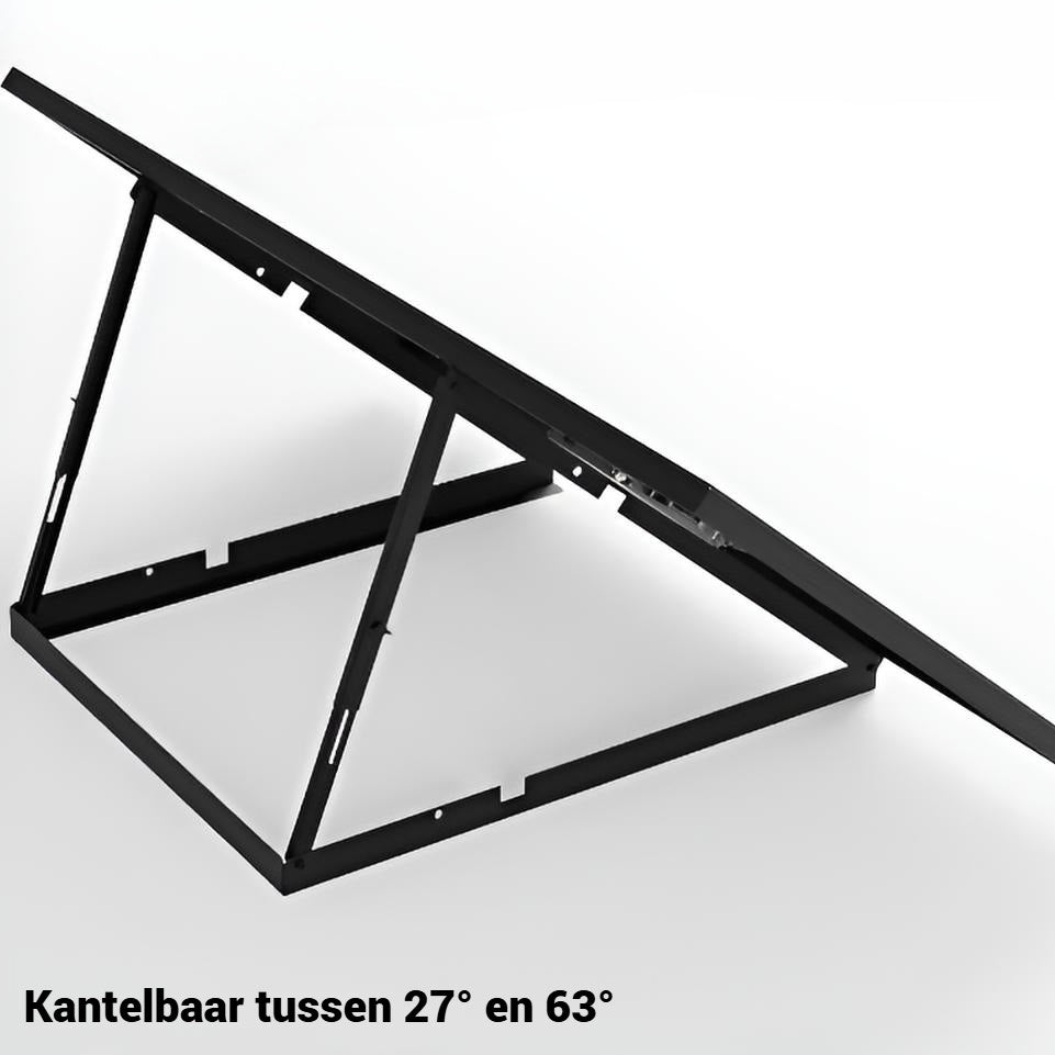 Kantelbaar frame voor Plug & Play zonnepaneel – instelbaar voor optimale opbrengst-zwart