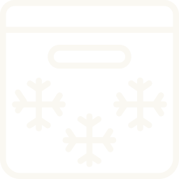 Icoon van een koelbox met sneeuwvlokken op transparante achtergrond