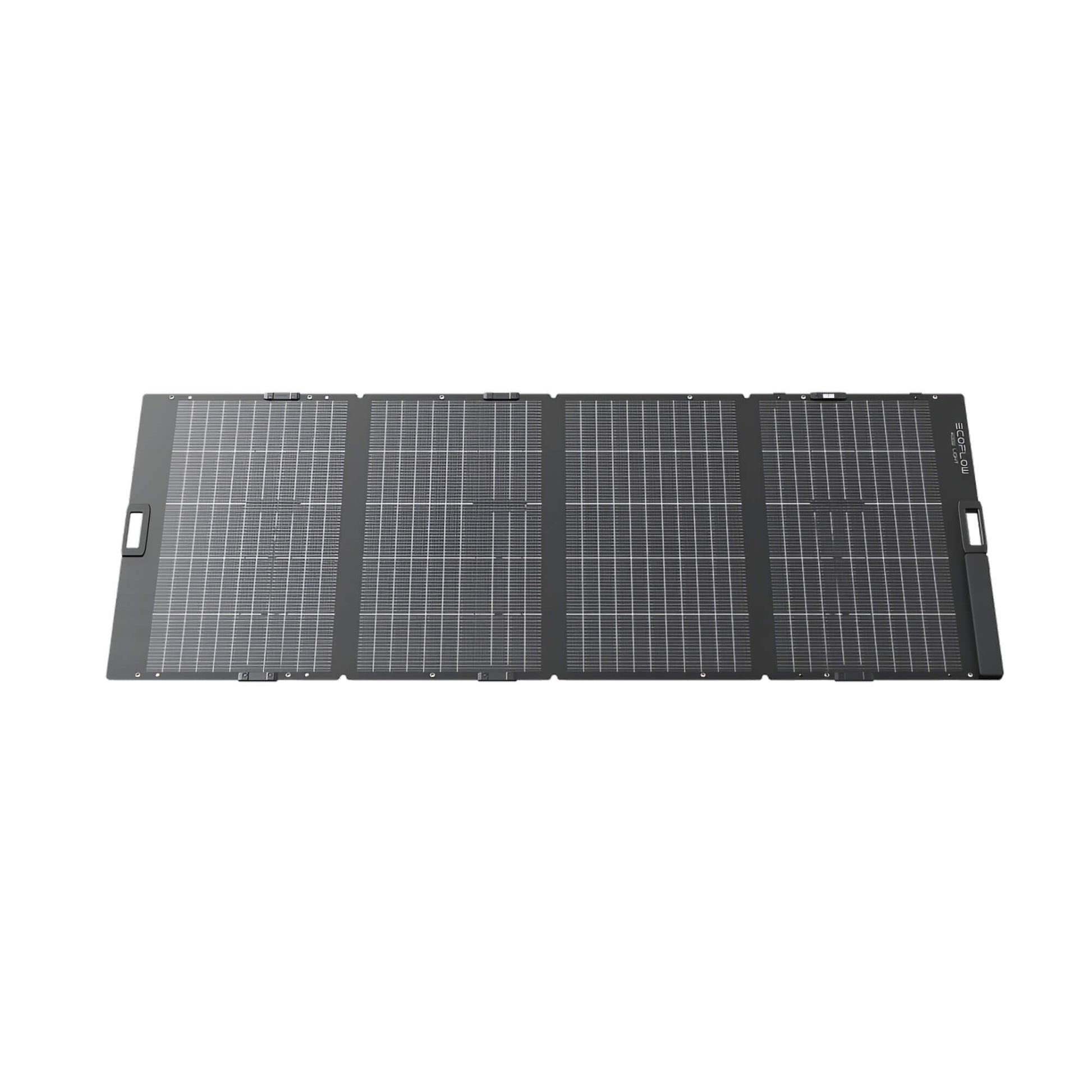 EcoFlow 400W draagbaar zonnepaneel volledig uitgeklapt op lichte achtergrond