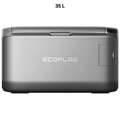 EcoFlow GLACIER Classic draagbare koelbox 35 liter in zilverkleurig ontwerp, vooraanzicht op witte achtergrond