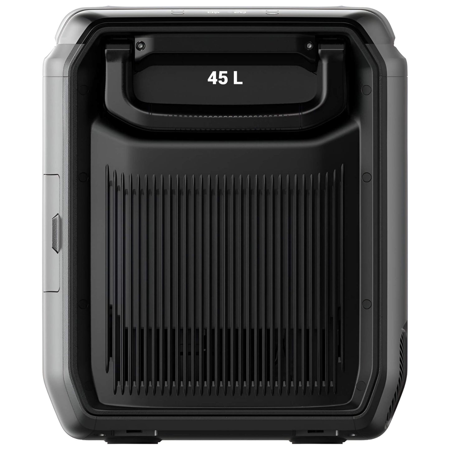 EcoFlow GLACIER Classic draagbare koelbox 45 liter met ventilatierooster aan de zijkant op witte achtergrond