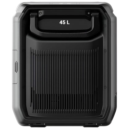 EcoFlow GLACIER Classic draagbare koelbox 45 liter met ventilatierooster aan de zijkant op witte achtergrond