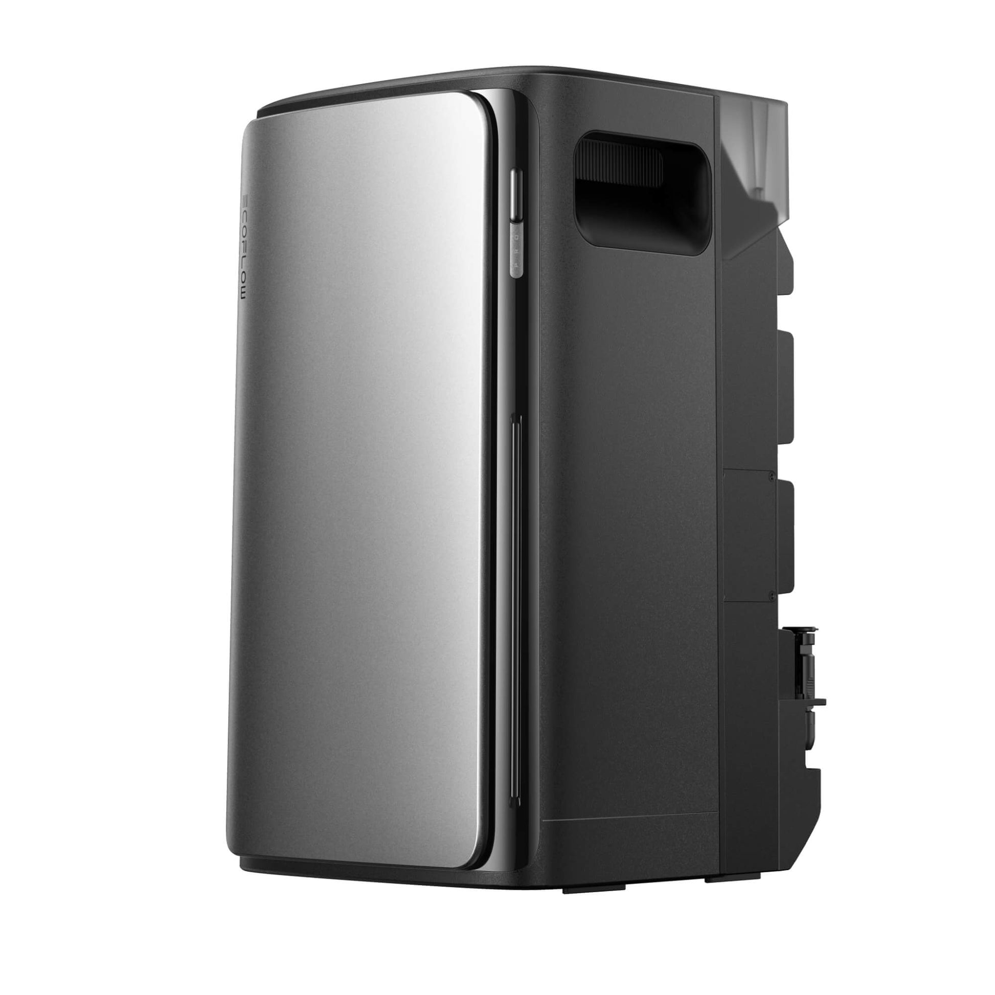 EcoFlow STREAM Pro hybride thuisbatterij in zwart schuin frontaanzicht op witte achtergrond