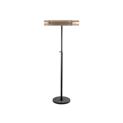 Gouden Herschel CALIFORNIA 2000 W infrarood terrasverwarmer op verstelbare zwarte standaard
