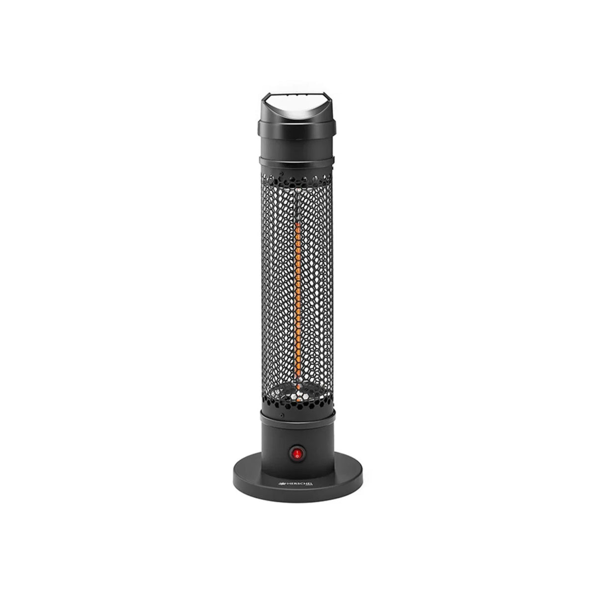 Vooraanzicht van de Herschel HAVANA 800 W infrarood terrasverwarmer - zwart