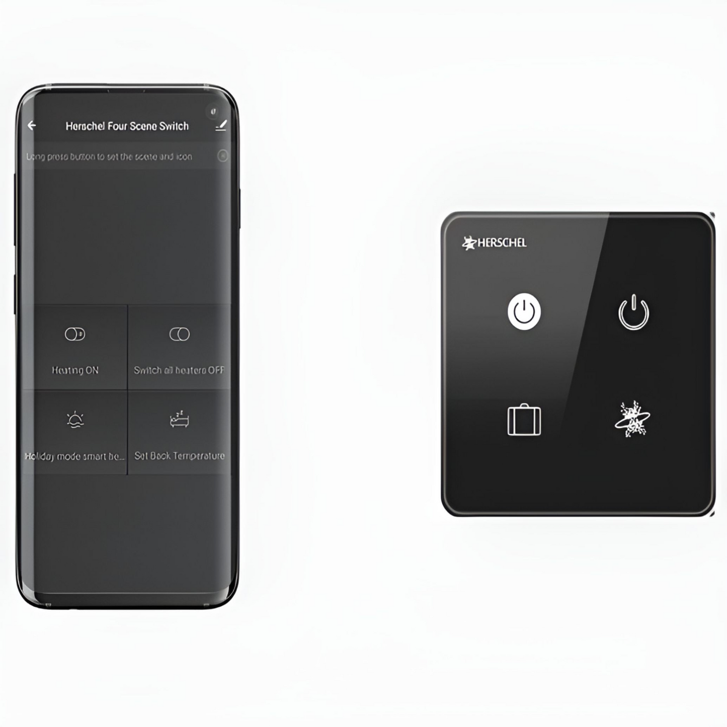 Herschel iQ Smart Scene Switch met smartphone app voor bediening van verwarmingsscènes