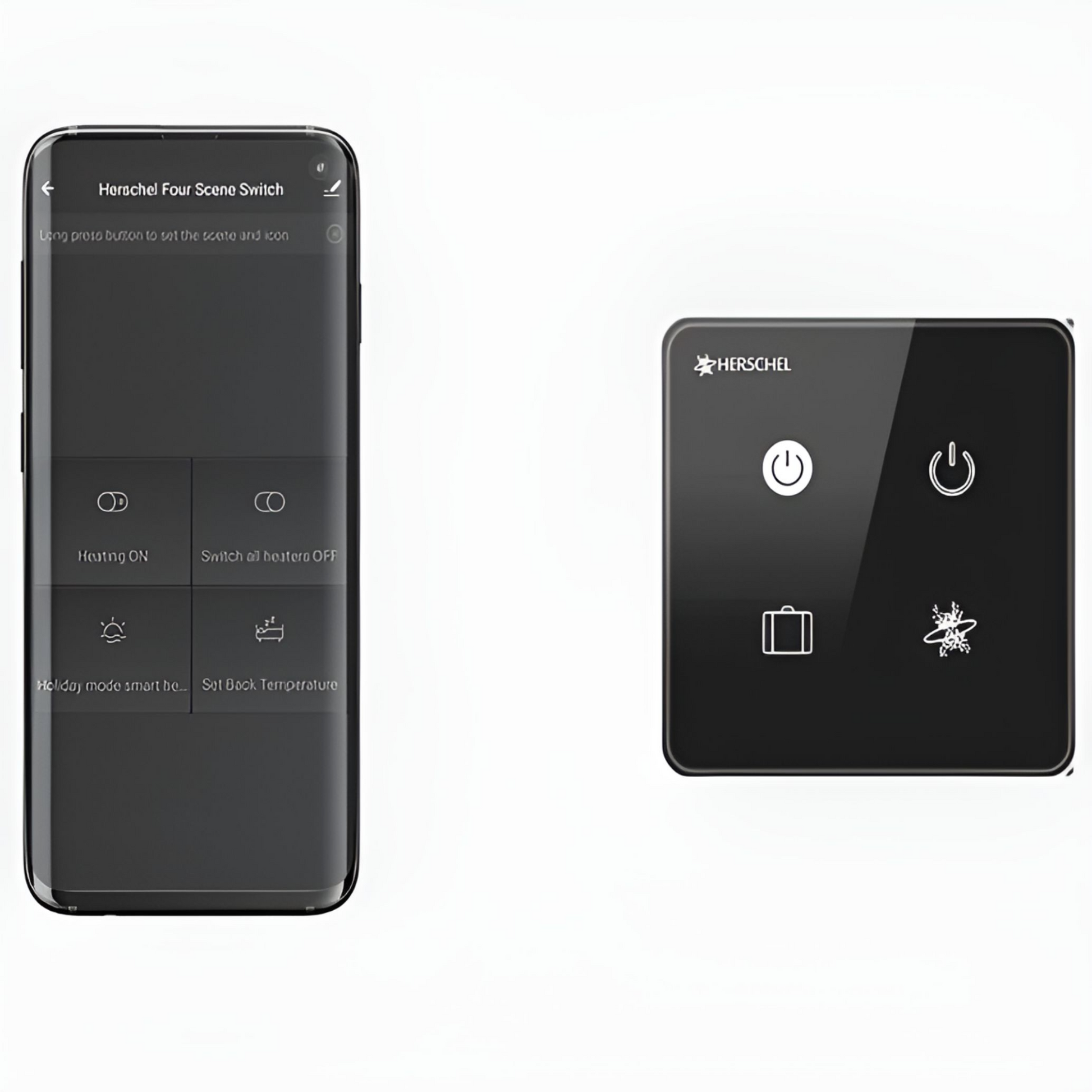 Herschel iQ Smart Scene Switch met smartphone app voor bediening van verwarmingsscènes