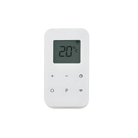 Wit Herschel T-PL wifi thermostaat met digitaal display ingesteld op 20 graden