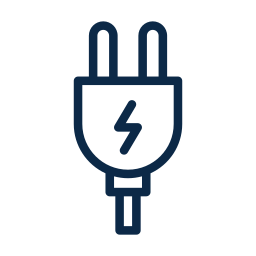 Stekker-icoon voor plug en play aansluiting van de terrasverwarmer