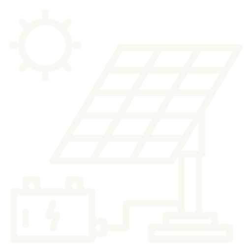icoon van zonnepaneel met zon en batterij